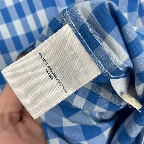 Lands End Men’s Blue Plaid Long Sleeve Button Up Shirt Traditional Fit Large - Picture 3 of 4